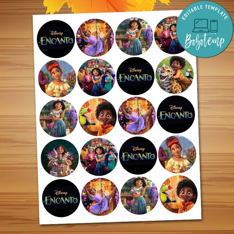 Encanto Cupcake Toppers Template Printable Instant Download Bobotemp