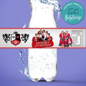 Rebelde Way Birthday Water Bottle Label Template To Print At Home Instant Download