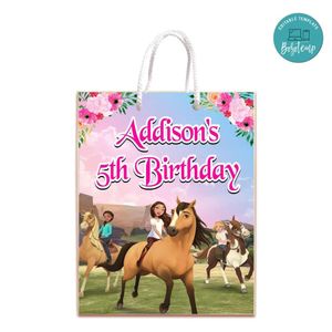 Spirit Riding Gift Bag Label Template Printable Instant Download