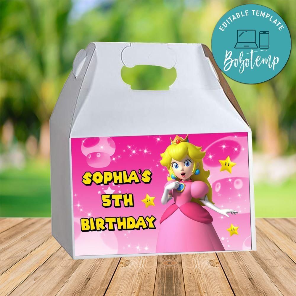 Princess Peach Gable Box Digital File Printable Instant Download