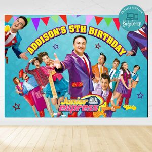 Junior Express Birthday Backdrop Digital File Template Instant Download