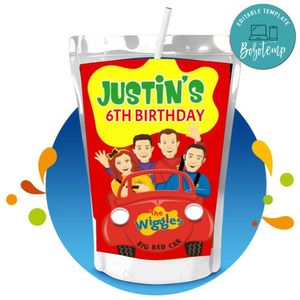 Wiggles Capri Sun Birthday Labels Digital File Printable Instant Download