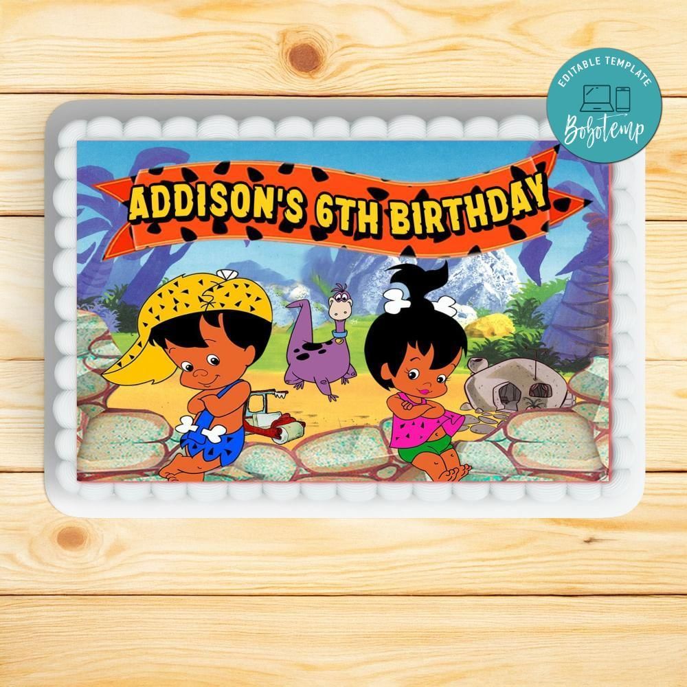 Flintstones Sheet Cake Template Printable Instant Download