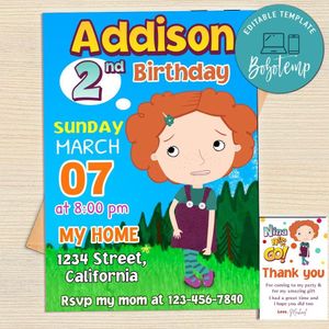 Nina Needs To Go Invitation Template Free Thank You Card Printable