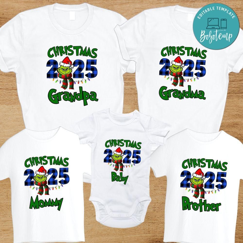 Grinch Christmas Birthday Boy Family Birthday Party PNG file template