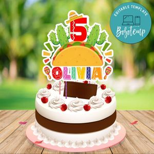 Taco Cake Topper Template Printable Instant Download