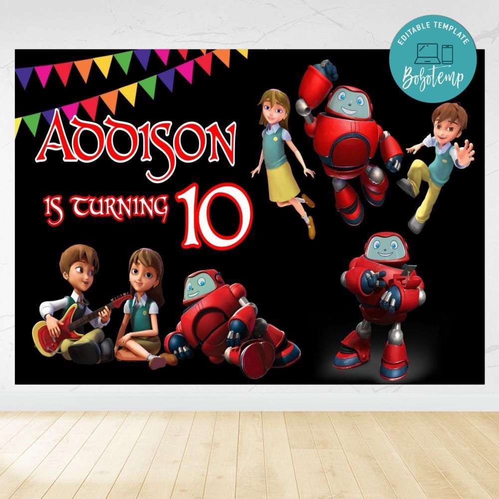 Superbook Birthday Backdrop Digital File Template Instant Download