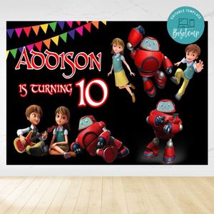 Superbook Birthday Backdrop Digital File Template Instant Download