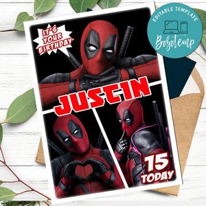 Deadpool Personalized Birthday Card