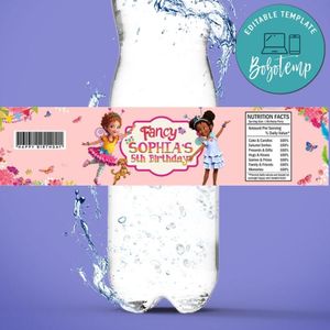 Fancy Nancy Birthday Water Bottle Label Template to Print at Home Instant Download