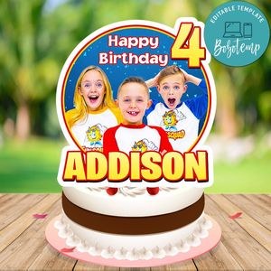 Funsquad Birthday Cake Topper Template Printable Instant Download