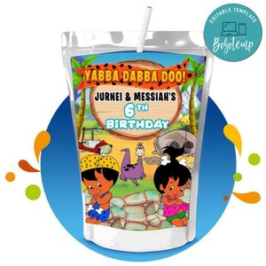 Flintstones Capri Sun Birthday Label Digital File Printable Instant Download