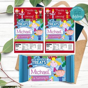 Ben and holly Rice Krispies Treats Template Printable Instant Download
