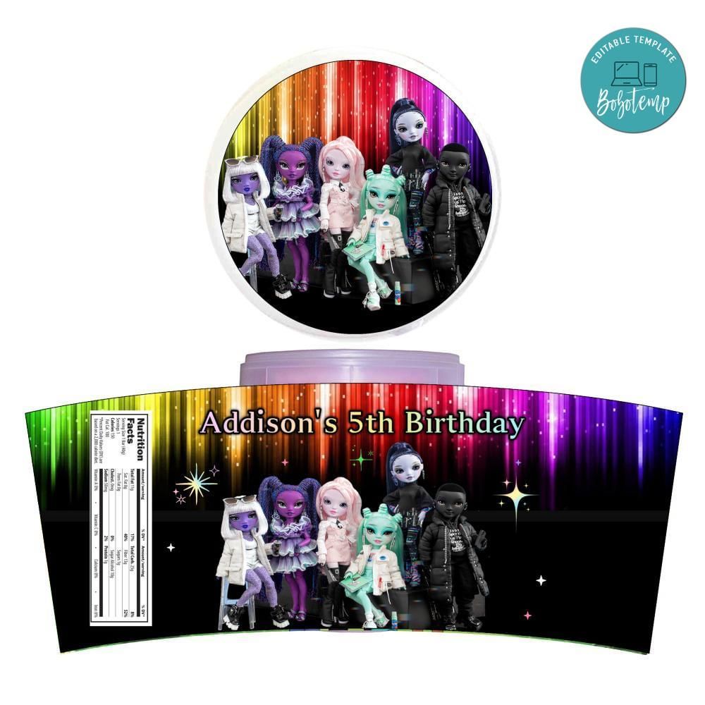 Shadow High Cotton Candy Label Template To Print At Home Instant Download