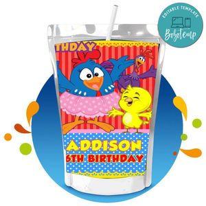 Gallina pintadita Capri Sun Birthday Labels Digital File Printable Instant Download