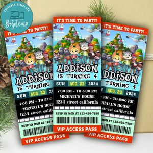 Creature Cases Ticket Invitation Customizable Template Instant Download