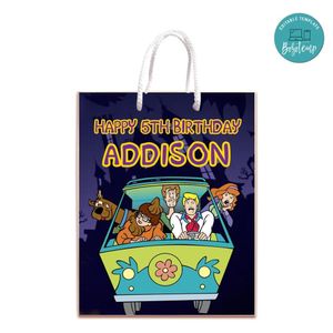 Scooby Doo Gift Bag Label Template Printable Instant Download