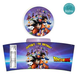 Dragon Ball Cotton Candy Label Template To Print At Home Instant Download