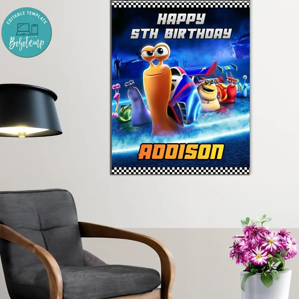 Turbo Racing Team Birthday Welcome Sign Digital File Printable DIY