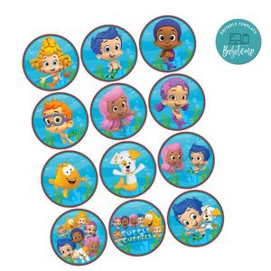 Bubble Guppies Cupcake Toppers Template Printable Instant Download