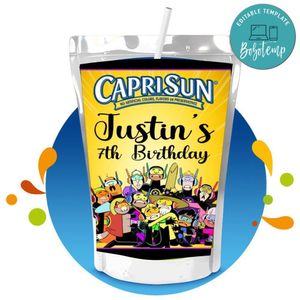 Kid cosmic Capri Sun Birthday Labels Digital File Printable Instant Download