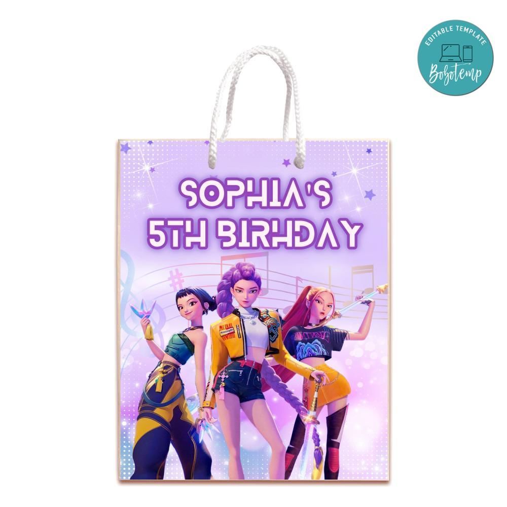 Kpop demon hunter Gift Bag Label Template Printable Instant Download