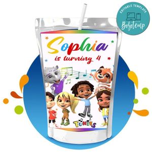 Tunies Capri Sun Birthday Labels Digital File Printable Instant Download