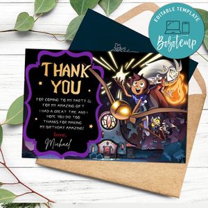 The Owl House Thank You Card Customizable Template To Print At Home Instant Download