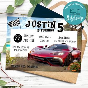 Forza Horizon Invitation Customizable Template to Print at Home Instant Download