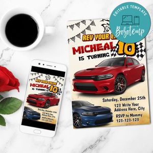 Hellcat Invitation Customizable Template to Print at Home Instant Download