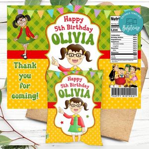 La Chilindrina Birthday Party Chip Bag Digital File Printable Instant Download