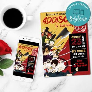 Hell's Paradise Birthday Flyer Customizable Template to Print at Home Instant Download