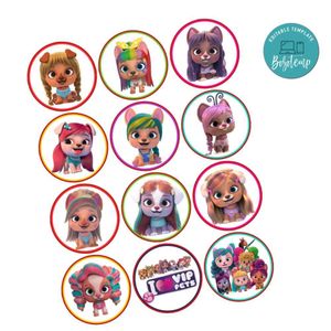 I Love Vip Pets Cupcake Toppers Template Printable Instant Download