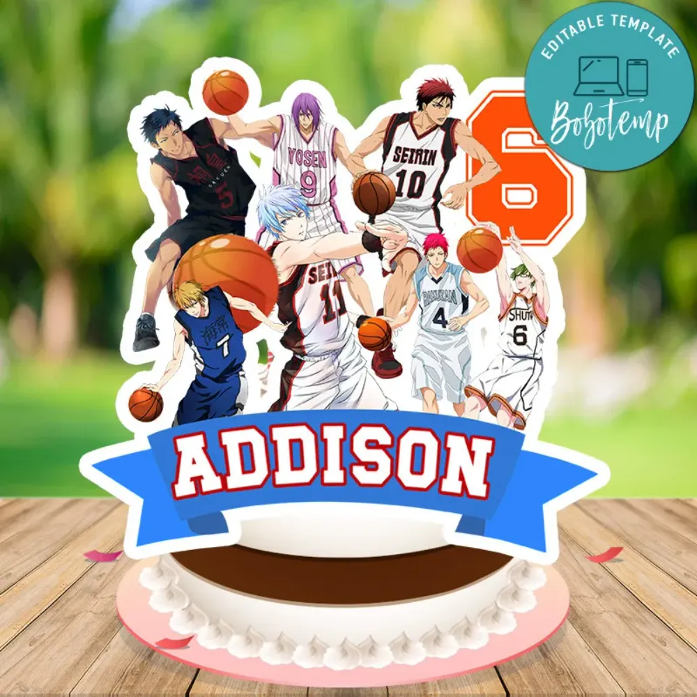 Kuroko's Basketball Birthday Cake Topper Template Printable Bobotemp