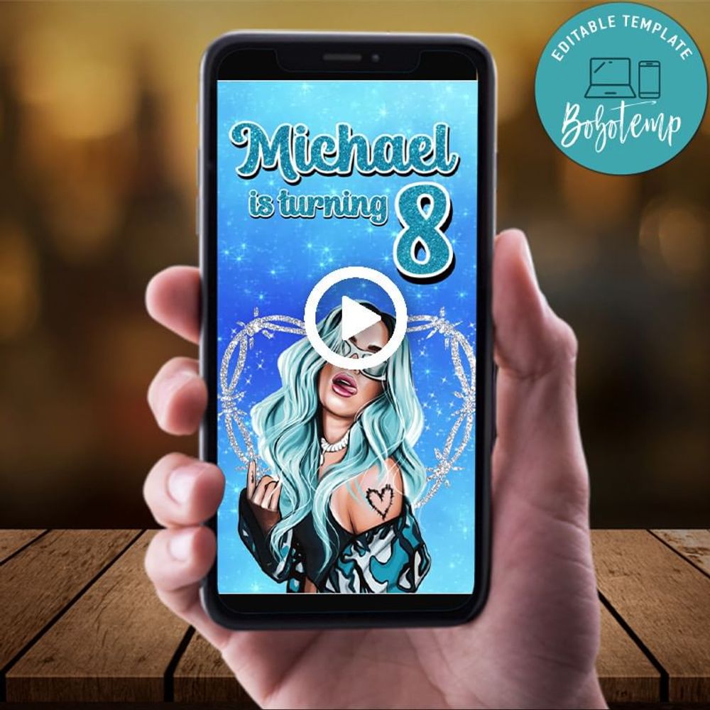 Karol g Birthday Video Invitation Digital Template Customizable Instant Download