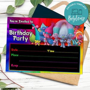 Troll 2 fill in blank Invitation Customizable Template to Print at Home Instant Download