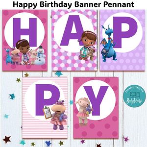 Doc Mcstuffins Banner Pennant Digital File Template Instant Download