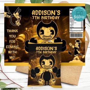 Bendy Birthday Chip Bag Digital File Printable Instant Download