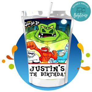 Goo Jit Zu Capri Sun Birthday Labels Digital File Printable Instant Download