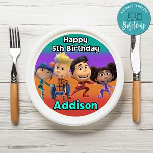 Team Zenko Go Birthday Plate Template Customizable To Print At Home Instant Download