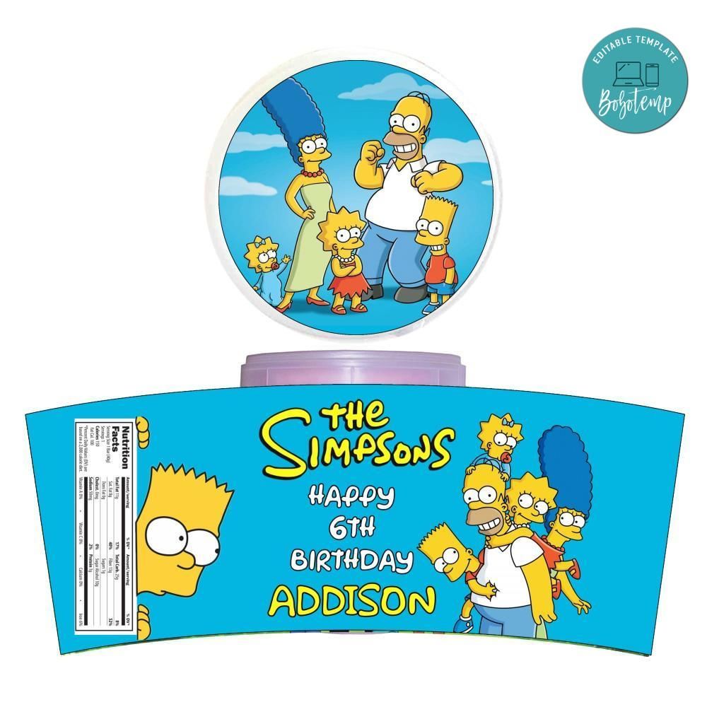 Simpson Cotton Candy Label Template To Print At Home Instant Download