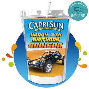 Sand rail Capri Sun Birthday Labels Digital File Printable Instant Download