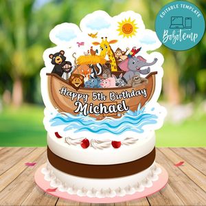 Noah ark Cake Topper Template Printable Instant Download
