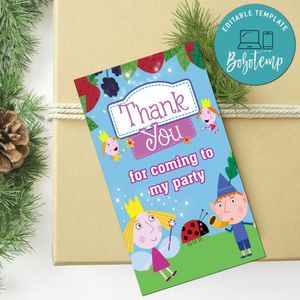 Ben And Holly's Little Kingdom Thank You Tag Customizable Template To Print At Home Instant Download