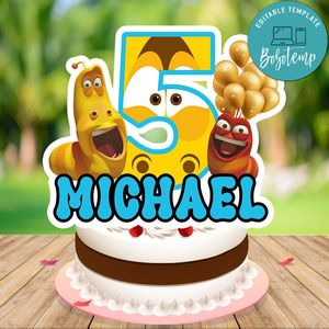 larva island Cake Topper Template Printable Instant Download