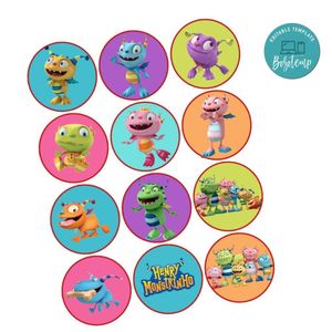 Henry Hugglemonster Cupcake Toppers Template Printable Instant Download