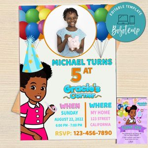 Gracie's Corner Invitation Template Free Thank You Card Printable