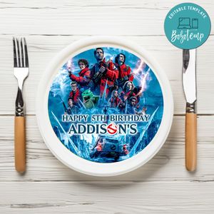 Ghostbusters: Frozen Empire Birthday Plate Template Customizable To Print At Home Instant Download