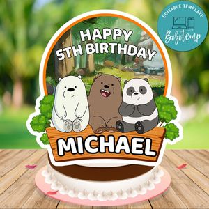 We bare bears Cake Topper Template Printable Instant Download