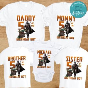 Mandalorian Family Birthday Vacation T-Shirt